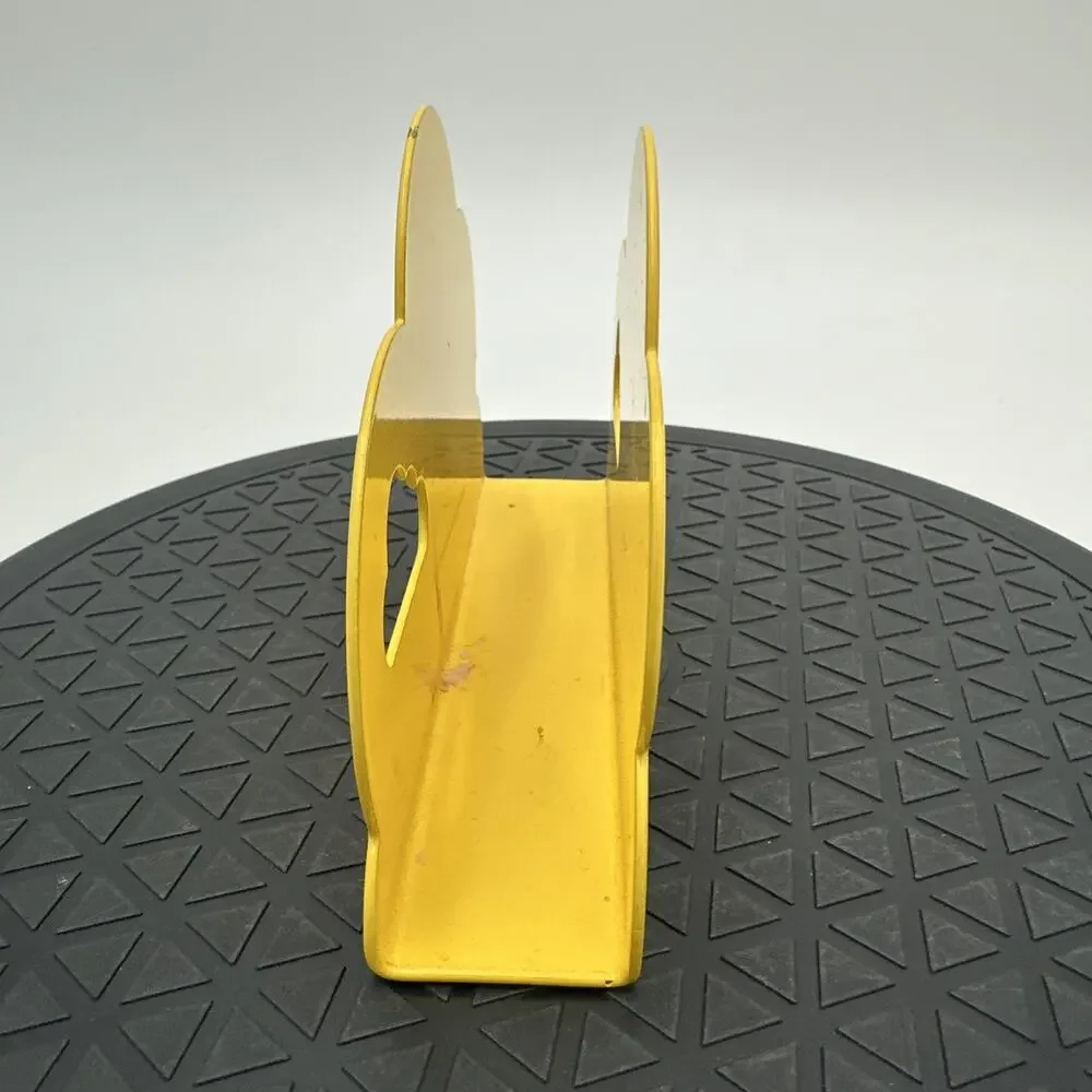 Vintage Yellow Cloud Napkin Letter Mail Holder Rymlig 90s Metal Retro Chic
